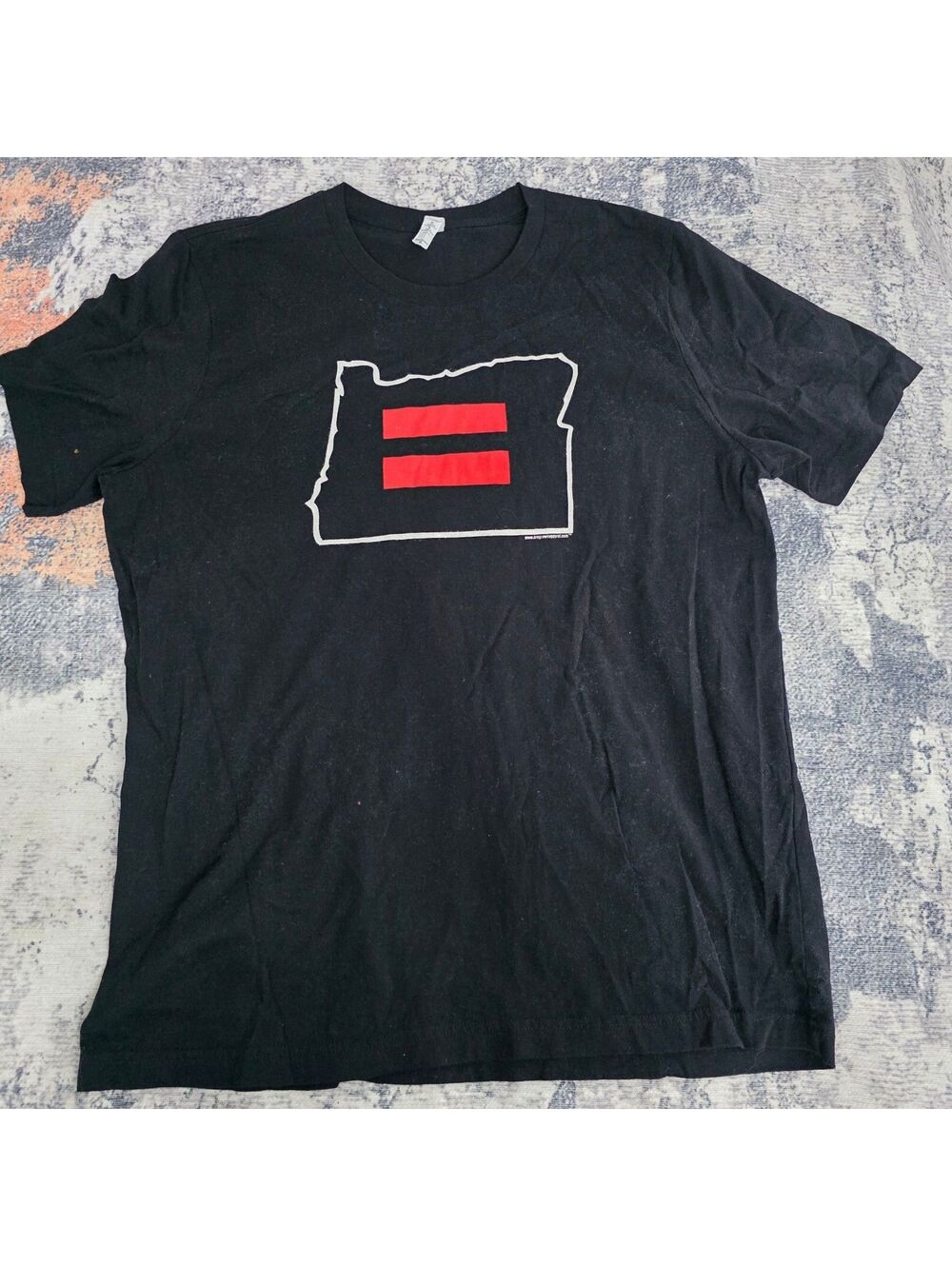 Unisex XL - One Love. For All. Oregon Equal Rights soft black graphic T-shirt